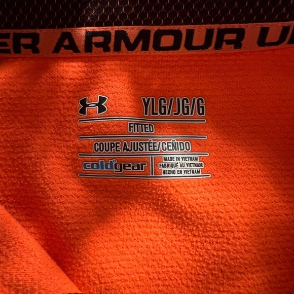 Under Armour Kid’s Brown/Orange Quarter-Zip Size Youth Large - Picture 4 of 7